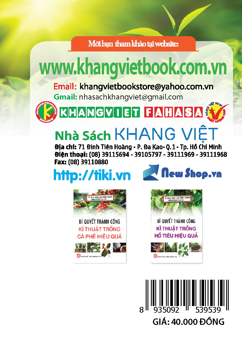 Bìa sau Bí Quyết Thành Công Kĩ Thuật Trồng Trà Xanh Hiệu Quả